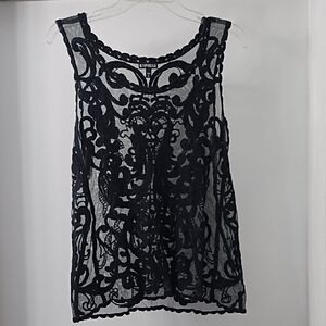 Express Sheer Black Lace Tank Top